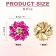 thumbnail image 2 of Uxcell 6PCS Botones de Costura de Strass en Forma de Flor de 1 Pulgada para Fabricación de Joyas DIY Dorado Rojo Rosa, 2 of 6