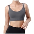 thumbnail image 1 of Gubotare Sports Bra High Impact Womens Seamless Ribbed Longline High Neck Sports Bra - Racerback Padded Slim Fit Crop Tank Top with Built in Pads (Grey,S), 1 of 8