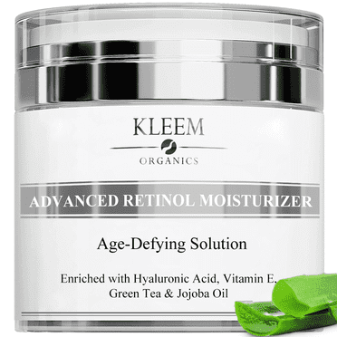 Kleem Organics Retinol Face Cream – Anti Aging Moisturizer for Women | Reduces Wrinkles, Fine Lines, Dark Spots | Hydrating Night Cream with Hyaluronic Acid & Collagen - 1.7 Fl. Oz