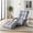 Gray, variant on FLOGUOR Adjustable Floor Chair with 14-Position Reclining Backrest, Folding Chaise Lounge Sofa with Armrests, Velvet Upholstered Floor Gaming Chair Multi-Position Lazy Sofa for Livin