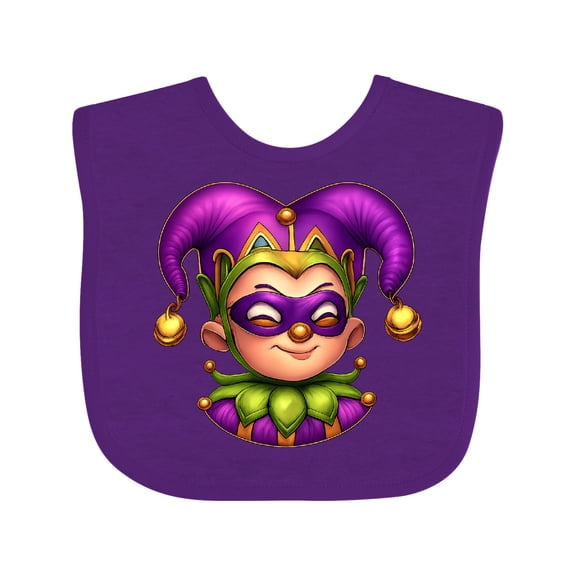 Inktastic Colorful Jester Mardi Gras Design Boys or Girls Baby Bib