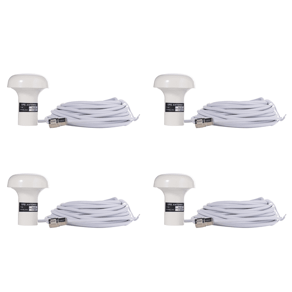4 Pcs d'Antenne GPS HA-017 Marine avec Câble de 10 Mètres Connecteur TNC Câble RF Interface TNC 10m RG-58, 4x Antenne, Blanc