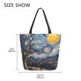 thumbnail image 5 of FORMRS Womens Canvas Tote Bag with Zipper Inner Pocket Shoulder Handbag, Swirling Starry Sky, 5 of 7