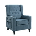 thumbnail image 5 of Push Back Recliner Chair, Wingback Recliner with Storage Side Pockets and USB&Wireless Charging, Modern Fabric Chair with Adjustable Tufted Back and Footrest for Living Room Office, Blue, 5 of 7