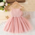 thumbnail image 4 of Kovlvoll Infant Baby Girls Summer Dress Flower Sleeveless Suspender Mesh Summer Casual Fashion Girl Dresses, 4 of 7