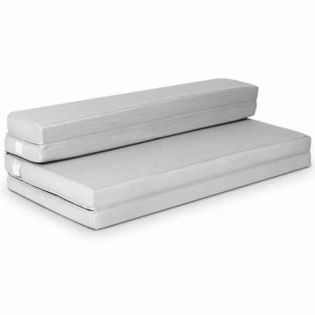 Gymax 4'' Queen Size Foam Folding Mattress Sofa Bed Guests Floor Mat Carrying (Best Sofa Bed Mattress Ikea)