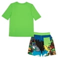 thumbnail image 2 of Nickelodeon Teenage Mutant Ninja Turtles Mutant Mayhem Boy’s 2-Piece Swimsuit Set, Short Sleeve Rash Guard & Swim Trunks 2-Pack Bundle Set for Kids (Size 4-12), 2 of 9