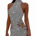 thumbnail image 1 of Sequin Jumpsuit Overalls For Women Long Sleeve Sparkly Bodycon Slim Rompers, 1 of 5