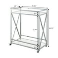 thumbnail image 4 of Convenience Concepts Oxford Chrome Glass Bar Cart with Shelf, Glass/Chrome, 4 of 6