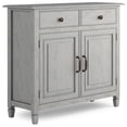 thumbnail image 3 of WyndenHall  Hampshire 40" Wide Solid Wood Traditional Entryway Storage Cabinet - 40"w x 15"d x 36" h Legs Fog Grey Bronze Finish,Lacquer, 3 of 5