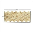 thumbnail image 3 of DecMode Brown Teak Wood Handmade Chevron Panels Geometric Wall Decor with Distressing, 3 of 7