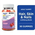 thumbnail image 3 of (3 pack) Equate Hair, Skin, and Nails Dietary Supplement for Adults, Biotin 2500mg, 90ct Gummies, 3 of 7