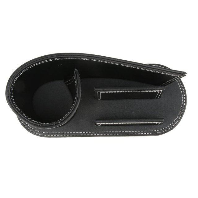 koolsoo Multifunction Leather Pen Holder Stationery Card Storage Box Accessory Black