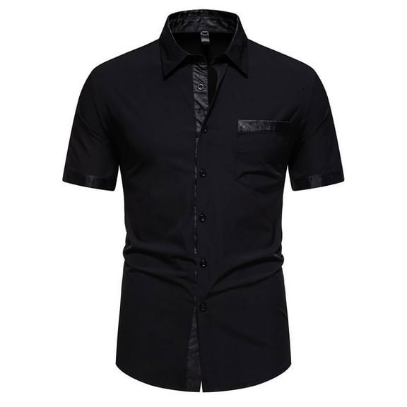 Afdoent Men's Shirts Male Summer Fashion Short Sleeve Shirt Loose Large Size Shirt Classic Fit