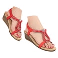 thumbnail image 3 of DAFEI Wedge Heel Ladies Rhinestone Shoes Fashionable Hollow Fish Mouth Stone Solid Color Casual Sandals, 3 of 8