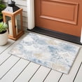 thumbnail image 4 of 2x3 Ft Entryway Area Rug, Blue Beige Floral Kitchen Rug Runner Washable Floor Mat, Vintage Smear Abstract Art Non Slip Indoor Door Mat Throw Carpet for Bathroom Living Room Bedroom, 4 of 8