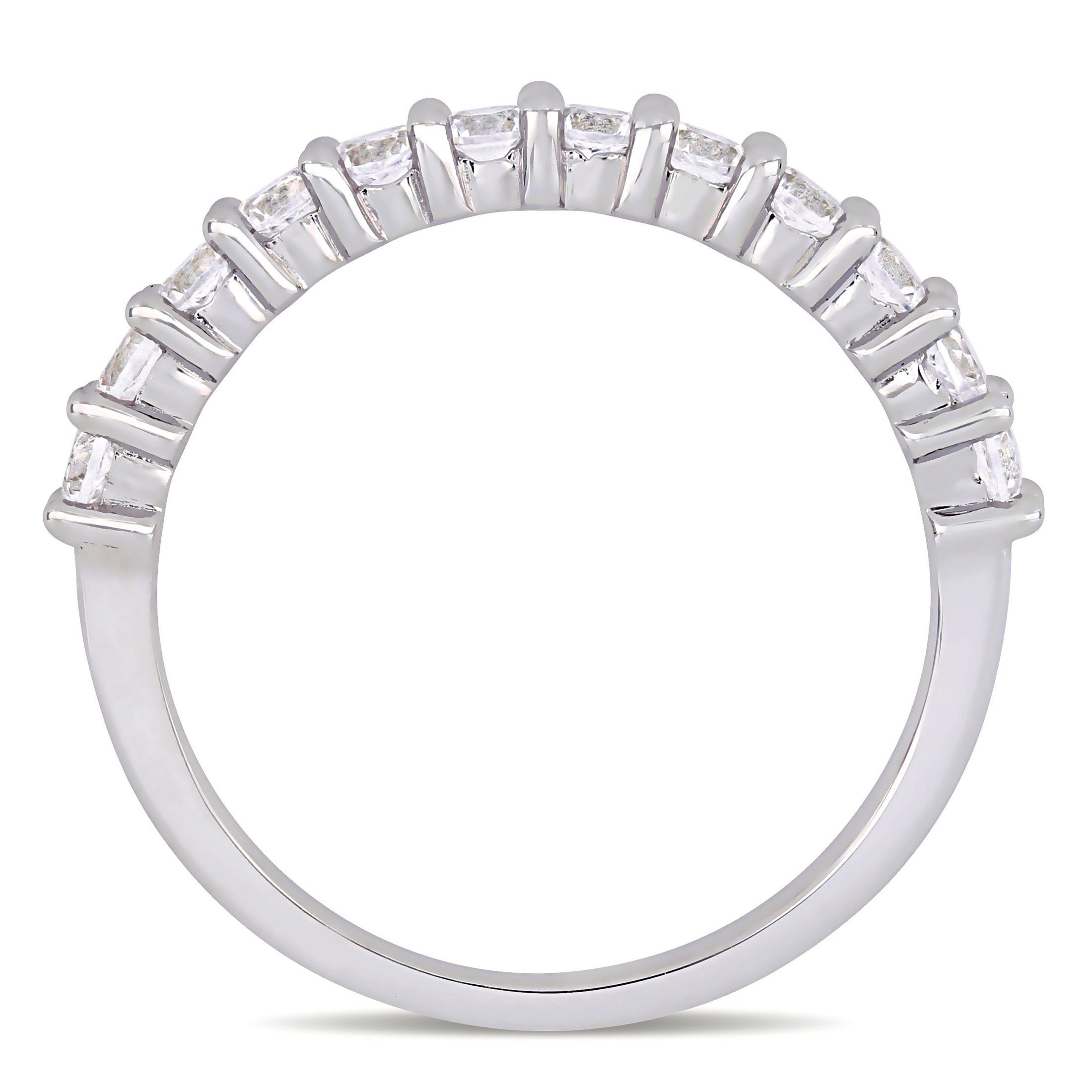 Everly Women's TDW 1 1/10 Carat Diamond 10kt White Gold Wedding Band with Shared Prongs Setting (G-H, I2-I3) - image 5 of 8