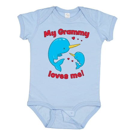 

Inktastic My Grammy Loves Me Narwhal Family Gift Baby Boy or Baby Girl Bodysuit