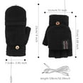 thumbnail image 2 of Dyfzdhu Laptop Women Men USB Heated Mitten Full&Half Finger Winter Warm Knit Hand Gloves Black, 2 of 6