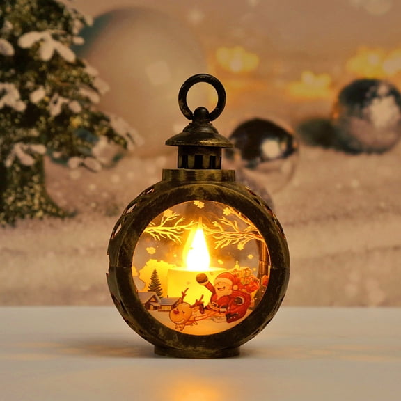 CoreLiving Christmas Lantern & Snow Globe - Battery Operated Glowing Water Lantern, Indoor Christmas Decorations, Holiday Tree Ornaments, Festive Room Decor for Home and Gift Giving