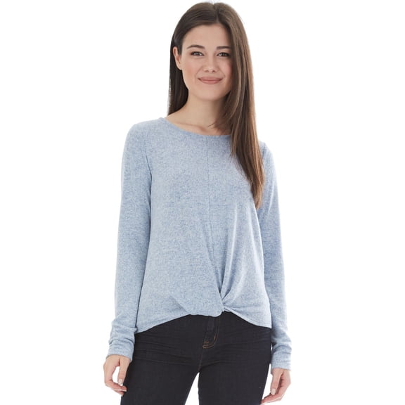 MSRP $39 Juniors' IZ Byer V-Neck Twist Front Hem Top Blue Size 2XL