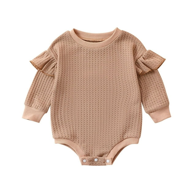 Boy Girl Knit Sweater Bubble Romper Oversized Crewneck Sweatshirt Jumpsuit Cute Fall Outfits Clothes