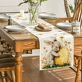 thumbnail image 2 of Sm:)e Happy Easter Table Runner Bunny Eggs Floral Spring Holiday Farmhouse Kitchen Indoor Outdoor Decoration 13 x 72 Inch, 2 of 6