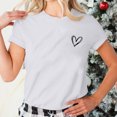 thumbnail image 4 of AherBiu Hauts d'Été pour Femmes Manches Courtes T-Shirts Confortables Imprimé Cœur Col Rond Basiques Blouse, 4 of 6