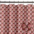 thumbnail image 4 of S4Sassy Red Stripe & Ranunculus Floral Decorative Waterproof Printed Shower Curtain Roller Hooks Drapes-60 x 70 Inch, 4 of 6