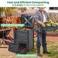 thumbnail image 6 of Gymax 80-Gallon Outdoor Composter W/ Large Openable Lid & Bottom Exit Door, 6 of 10