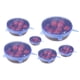 thumbnail image 4 of Matsuzay Juego de 6 unidades de tapas elásticas para mantenimiento de alimentos frescos, envoltura de mantenimiento fresco, tapas de cuenco de Organizadores de utensilios de cocina azul, 4 of 6