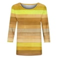 thumbnail image 4 of Womens Tops Casual 3/4 Sleeve Crew Neck Shirts Loose Fit Tunic Blouses Fall Summer Tees, 4 of 6