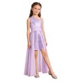 thumbnail image 2 of Hansber Sequin Romper Dress One Shoulder Sleeveless Flower Girls Wedding Party Pageant Gowns Lavender 14, 2 of 7