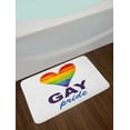 thumbnail image 2 of Pride Bath Mat, Polygonal Gay Rainbow Heart with Inscription LGBT Love Romance Culture Community, Non-Slip Plush Mat Bathroom Kitchen Laundry Room Decor, 29.5 X 17.5 Inches, Multicolor, Ambesonne, 2 of 2
