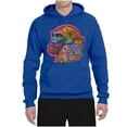 thumbnail image 3 of Colorful Neon Gorilla | Dean Russo Art Animal Lover Unisex Hoodie Sweatshirt, Royal, X-Large, 3 of 6
