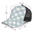 thumbnail image 2 of Lsque Daisy Plaid Blue Printed Trucker Hat - Baseball Cap for Men Women - Breathable Mesh Side, Adjustable Fit - for Casual Wear, 2 of 7