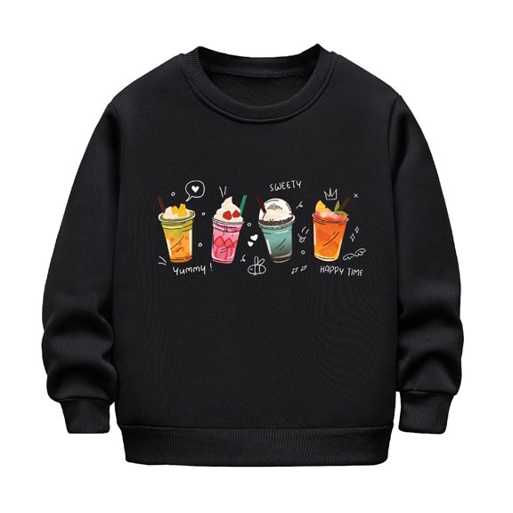 Landzoo Toddler Girls Helloween Shirts Cartoon Print Long Sleeve Crew Neck Fall Season T-Shirt Girls Loose Fit Sweatshirts Size 3-4 Years Black