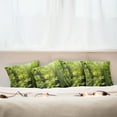 thumbnail image 3 of Ambesonne Nature Throw Pillow Cover 4 Pack, Leaf Branches Woodland, 24", Lime Green Brown, 3 of 6