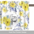 thumbnail image 6 of Yellow Blue Flowers Valance Curtain for Windows Watercolors Spring Floral Abstract Rod Pocket Curtain Valances Short Window Treatments Panels for Kitchen Bathroom Laundry Room Basement 56 x 16 Inch, 6 of 9