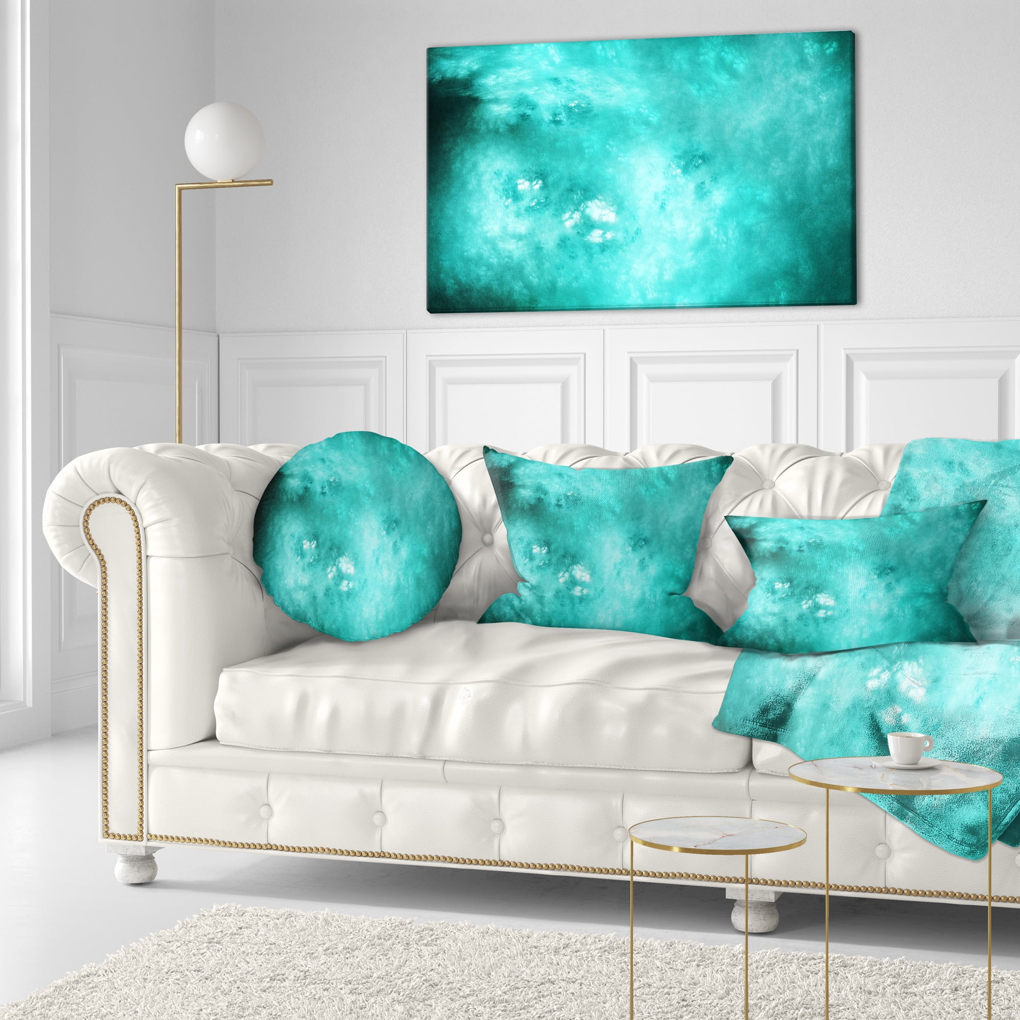 Designart Blur Blue Sky with Stars - Abstract Throw Pillow - 12x20