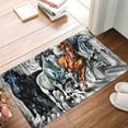 thumbnail image 4 of Gukieu Four Running Horses Print Dust-proof Floor Mats, Water-absorbent and Non-slip Flannel Door Mats 16x24in, Home Decoration Suitable for Kitchen, Bathroom, Garage, 4 of 7