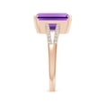 thumbnail image 4 of ANGARA Natural 4 Ct. Amethyst with Diamond Classic Ring in 14K Rose Gold for Women (Ring Size: 11), 4 of 9