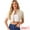 Apricot, variant on Women's Short Sleeves Crop Button Down Denim Jacket S Blue