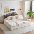thumbnail image 6 of HipyMo 134" U-Shaped Cloud Sofa, Compression Boneless Sectional Sofa Couch for Guest Room Living Room, No Assembly, Beige, 6 of 8