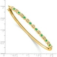 thumbnail image 2 of 14K Yellow Gold Emerald And Diamond Bangle (Width 3.2) (Length 7) - Jbsp, 2 of 5