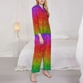 thumbnail image 4 of Bingfone Womens Pajama Sets Rainbow Glitter Print,Long Sleeve Loungewear Pajamas Set-X-Large, 4 of 9