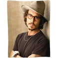 thumbnail image 3 of Blanket Johnny Depp Soft and Comfortable Warm Fleece Throw Blankets Yoga Blankets Beach Blanket Picnic Blankets Gift for Dorm Room Office Decor Sofa Bed Camping Travel All Season, 3 of 6