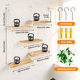 thumbnail image 6 of AMTPM Hanging Shelves for Wall, 5 Tier Boho Wall Decor Hanging Plant Shelf Floating Shelves Rope Rustic Wood Organizer Storage Hanger Rack for Aesthetic Home Bedroom Kitchen Bathroom, 6 of 13