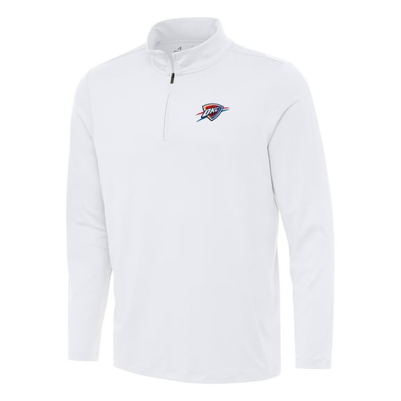 Men's Antigua White Oklahoma City Thunder Reprocess Quarter-Zip Top