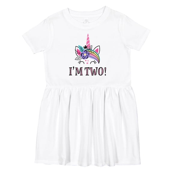 Inktastic 2nd Birthday Unicorn 2 Year Old Girl Girls Toddler Dress